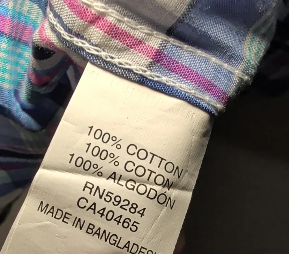 Children's Place Plaid Button Down Shirt Blue White Pink New Boys Size 18-24M